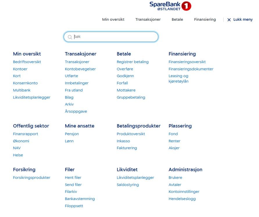 Full oversikt og bestillingsløsninger i nettbank bedrift