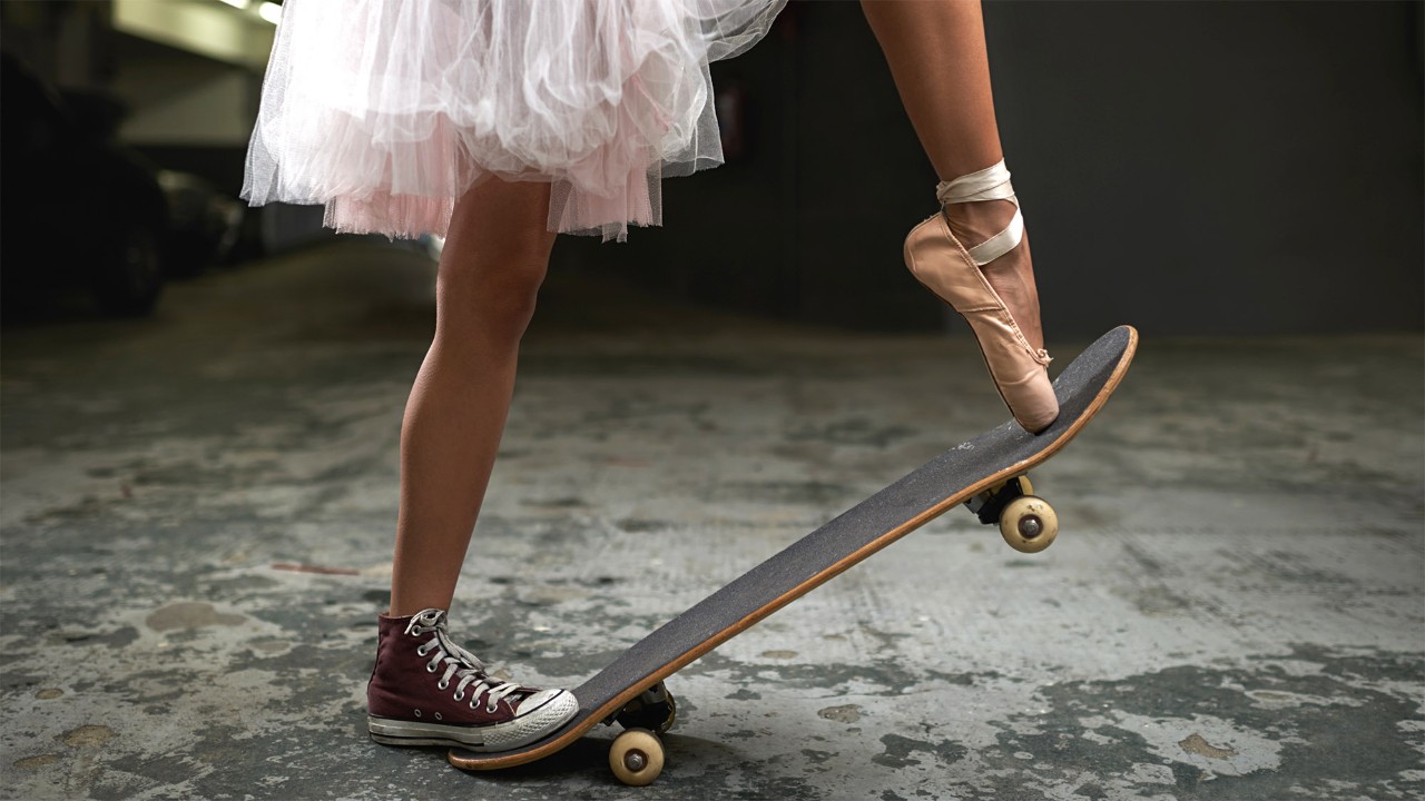 ballerina på skateboard