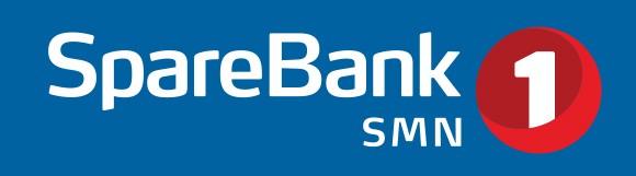 SpareBank 1 SMN logo, hvit på blå bakgrunn