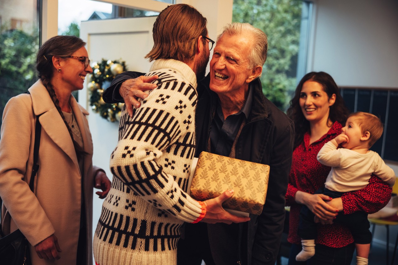 Close-up of gif box for Christmas