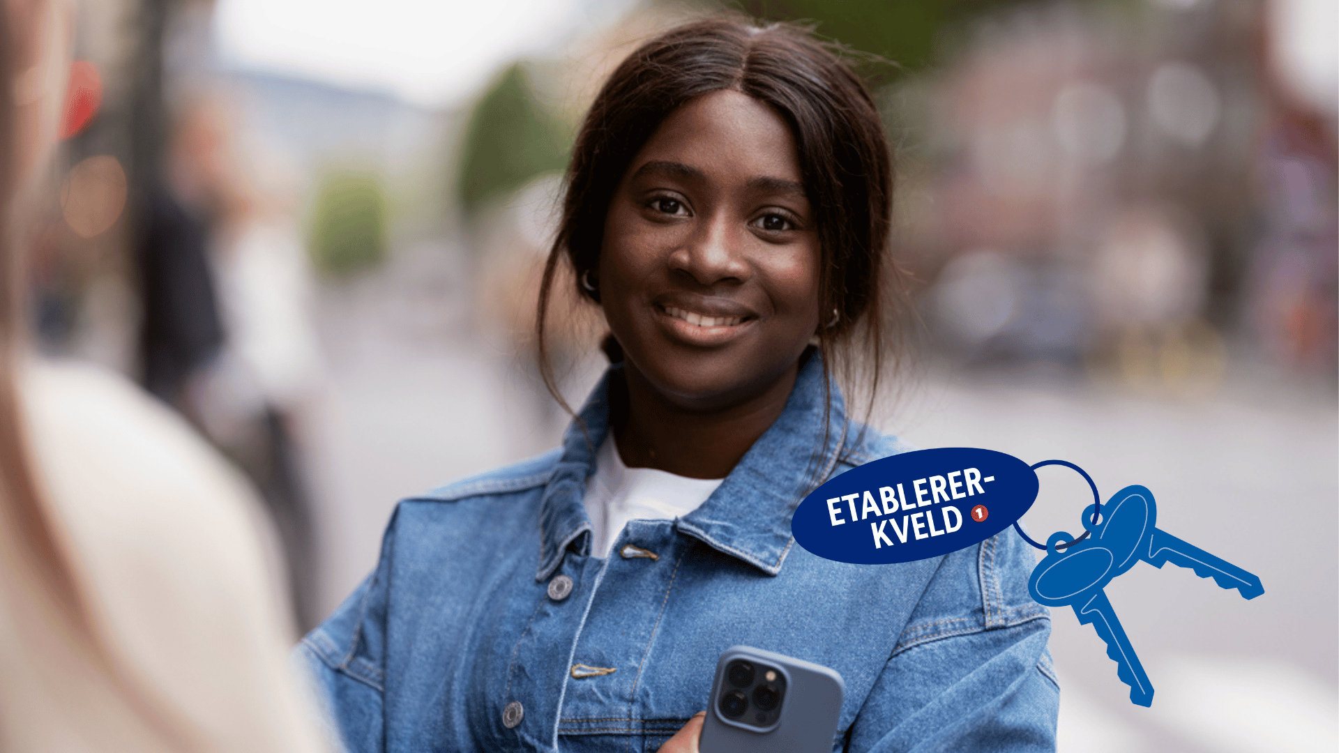 ung kvinne med nøkkel-illustrasjon. foto. 