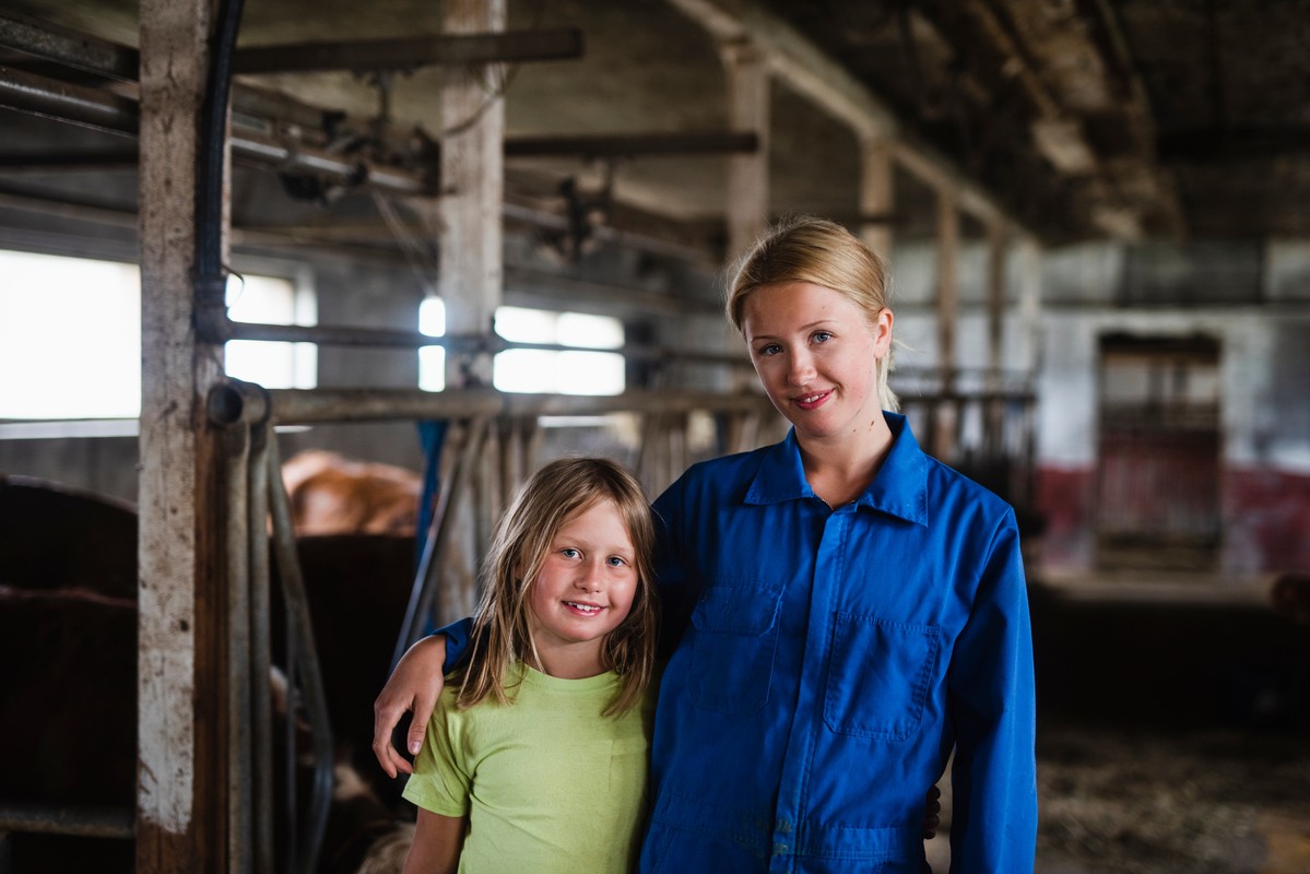 Barn på bondgården, mjölkbönder