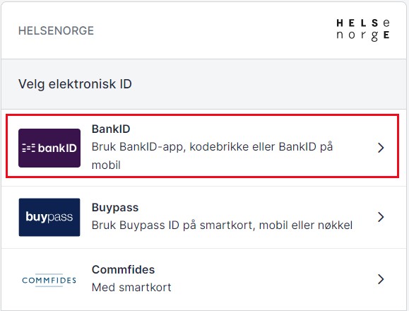 Innlogging med BankID-app i nettbanken