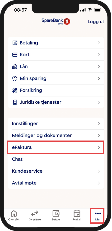 Mobilbank - slik gir du andre tilgang til dine eFaktura, steg 1