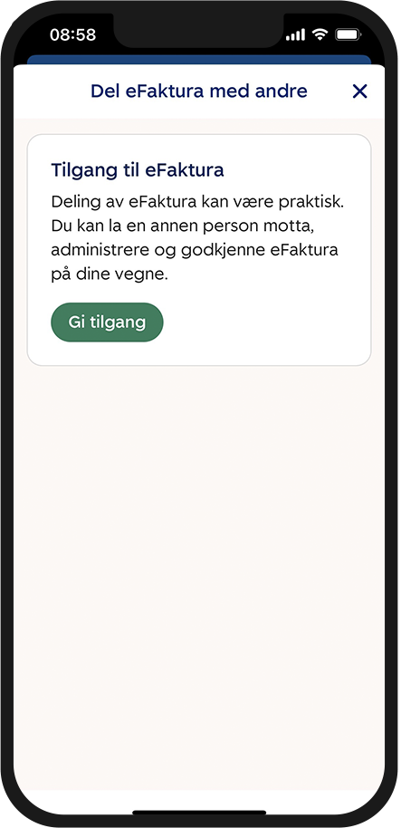 Mobilbank - slik gir du andre tilgang til dine eFaktura, steg 3